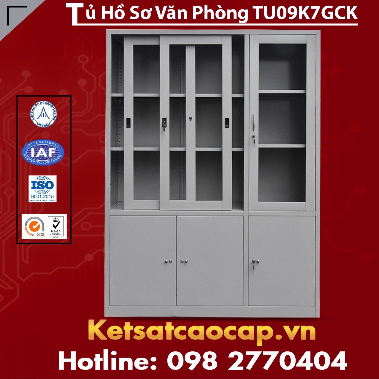 Tủ Hồ Sơ Cửa Lùa TU09K7GCK