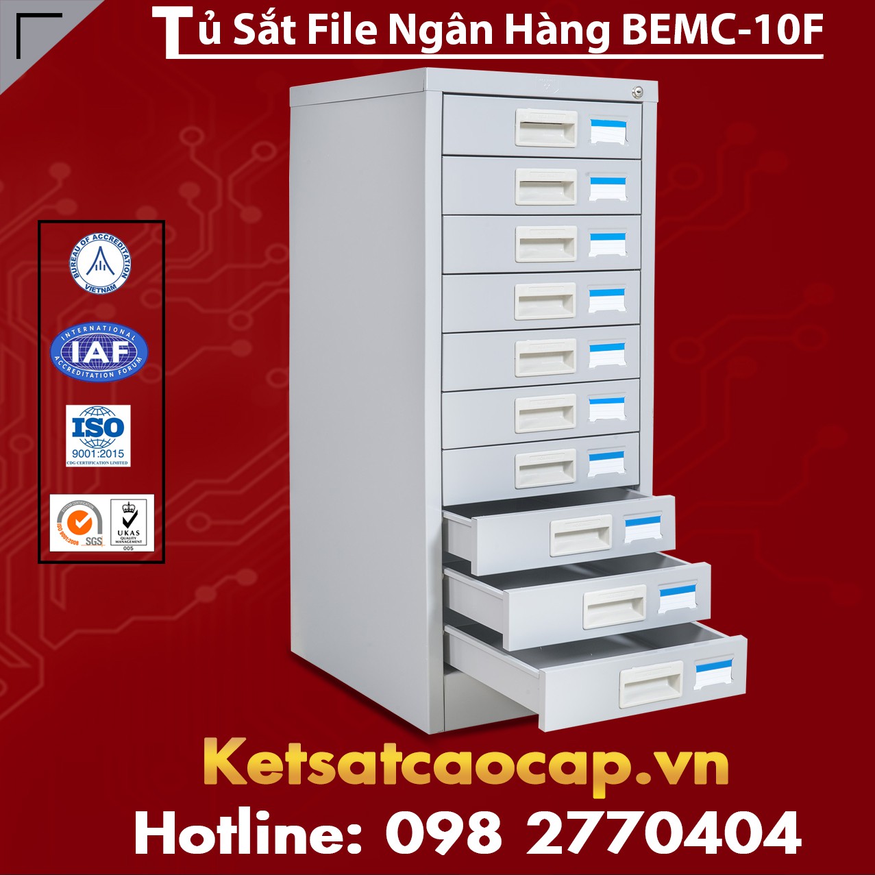 Tủ Sắt File Ngân Hàng BEMC - 10F