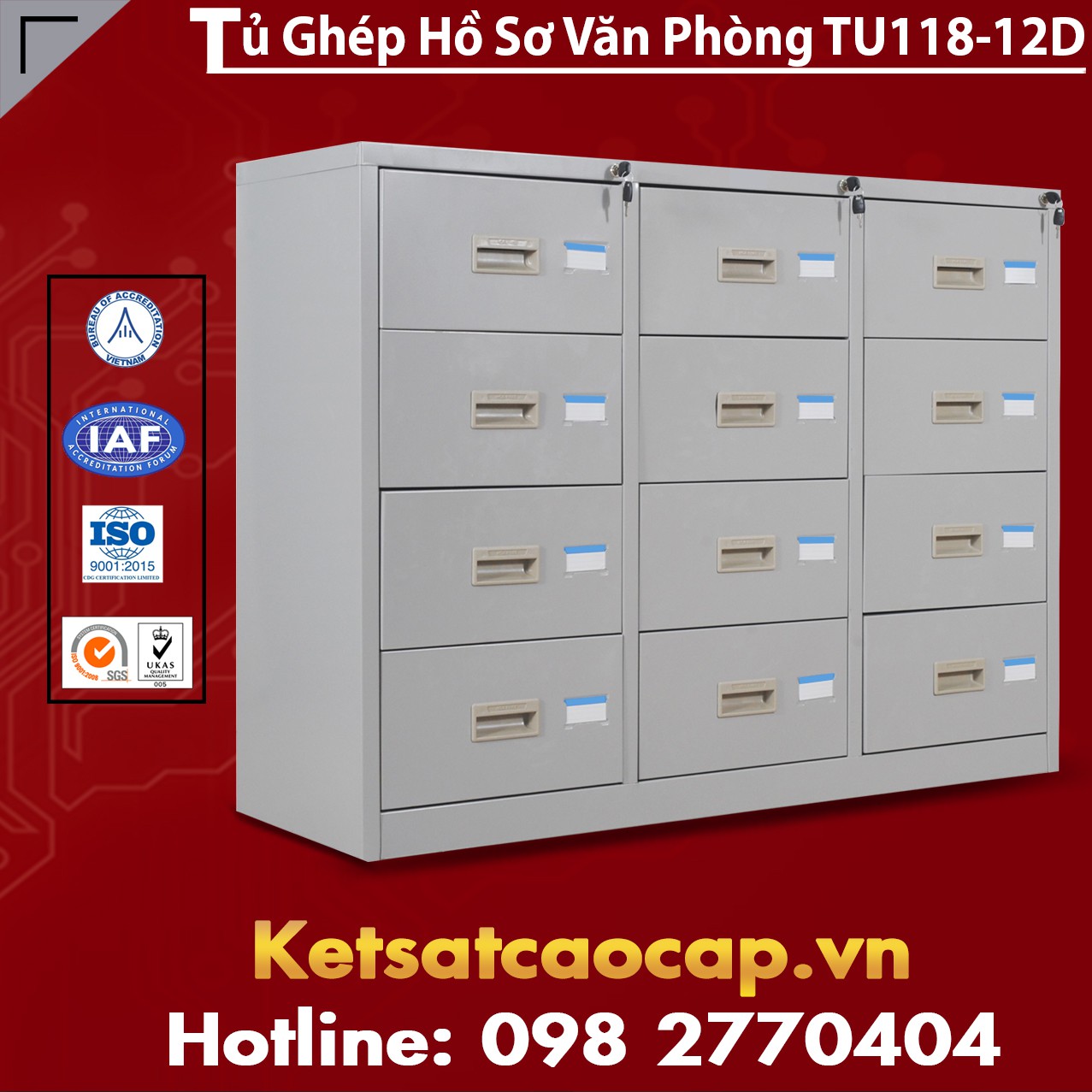 Tủ Ghép Hồ Sơ Văn Phòng TU118-12D