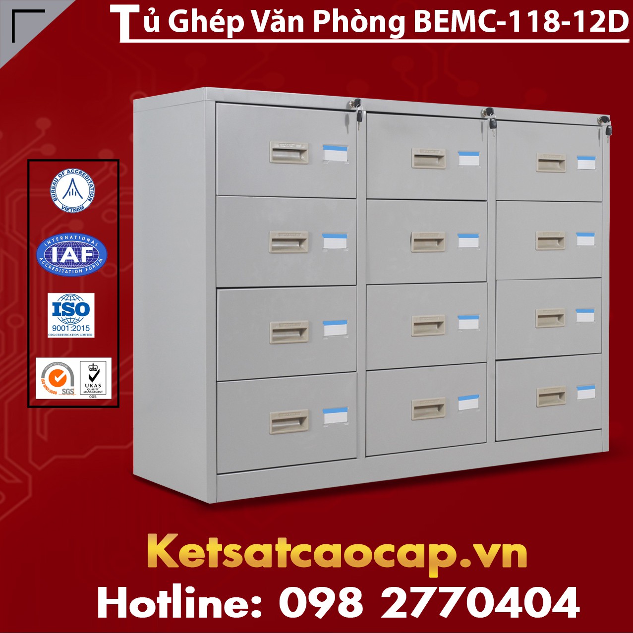 Tủ Ghép Văn Phòng BEMC-118-12D
