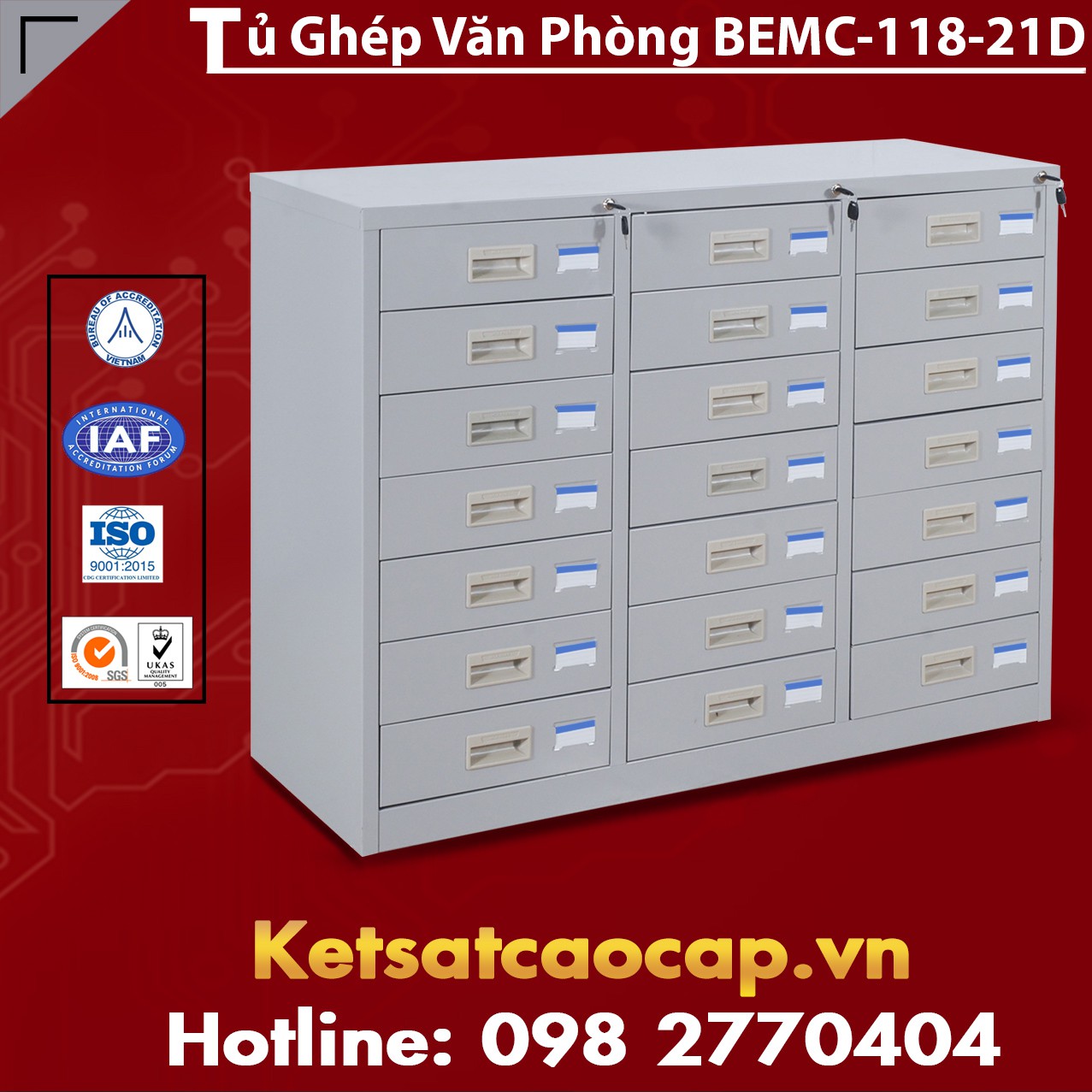 Tủ Ghép Văn Phòng BEMC-118-21D