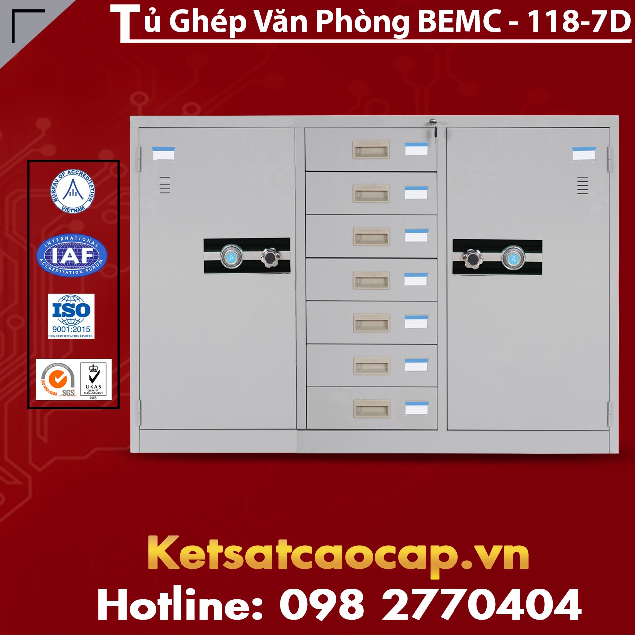 Tủ Ghép Văn Phòng BEMC-118-7D