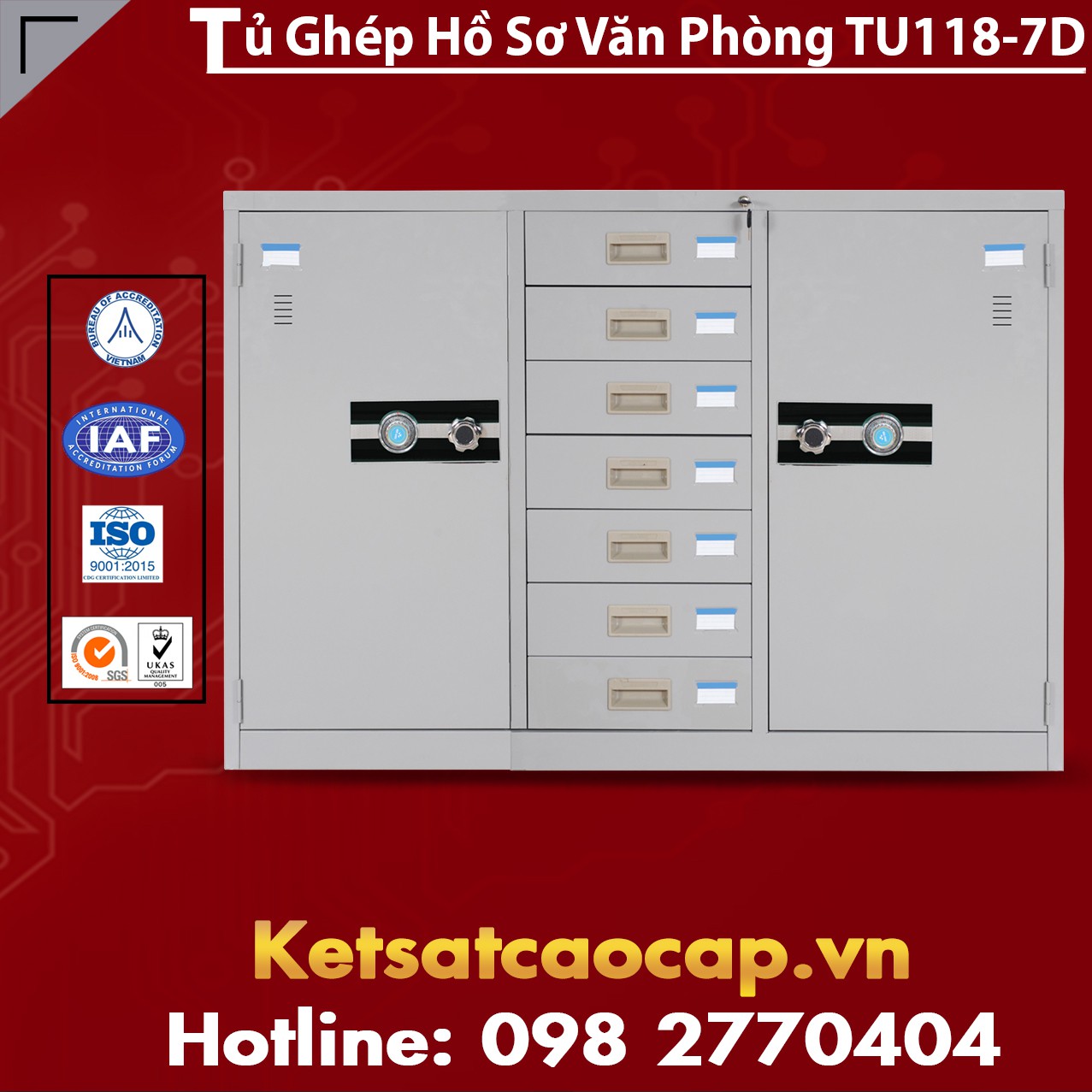 Tủ Ghép Hồ Sơ Văn Phòng TU118-7D