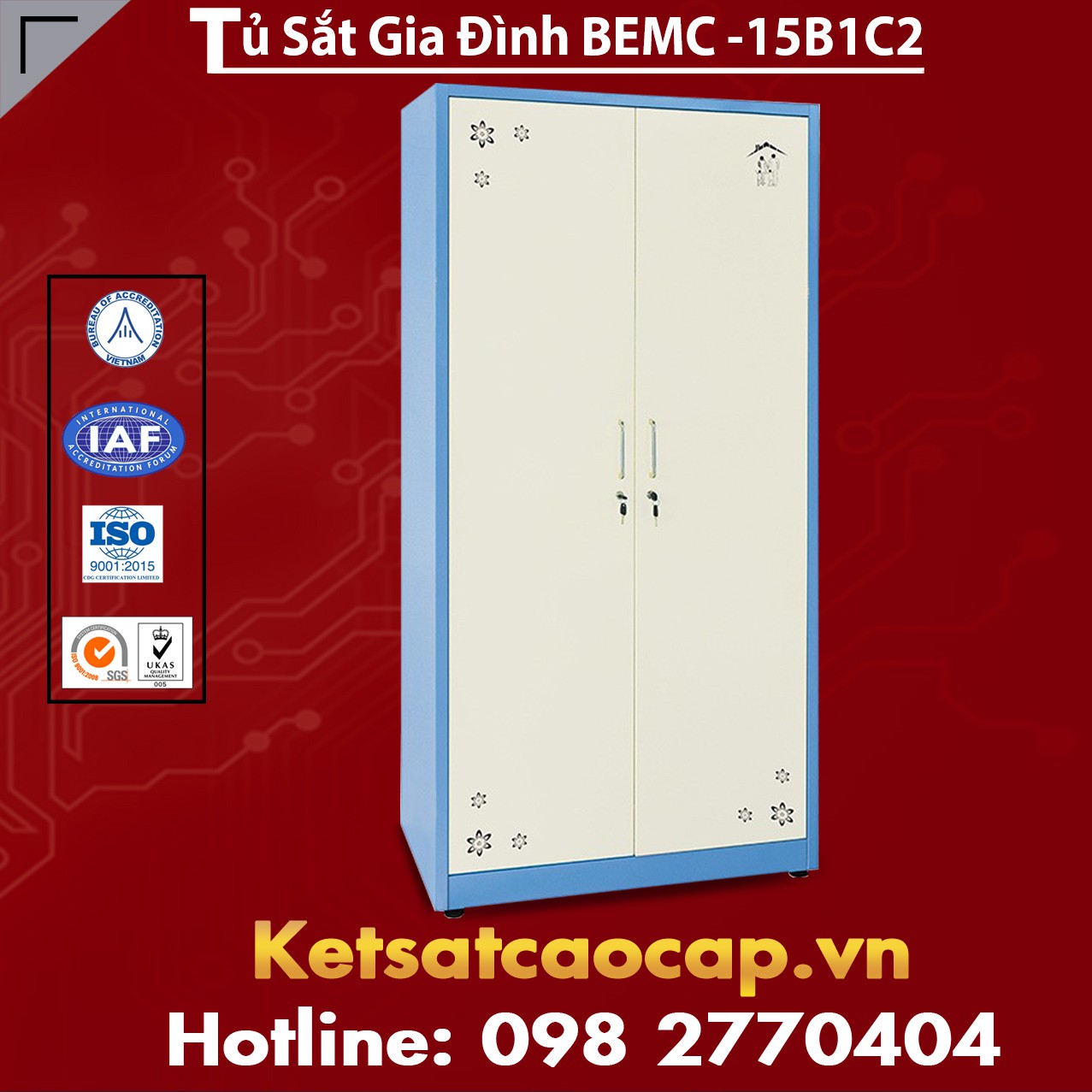 Tủ Sắt Gia Đình TU15B1C2
