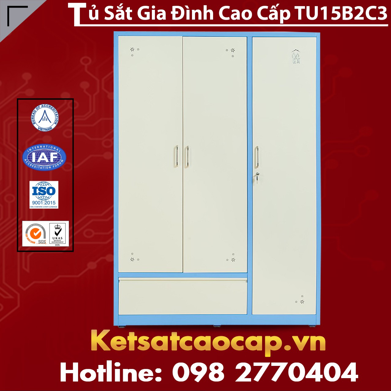 Tủ Sắt Gia Đình TU15B2C3