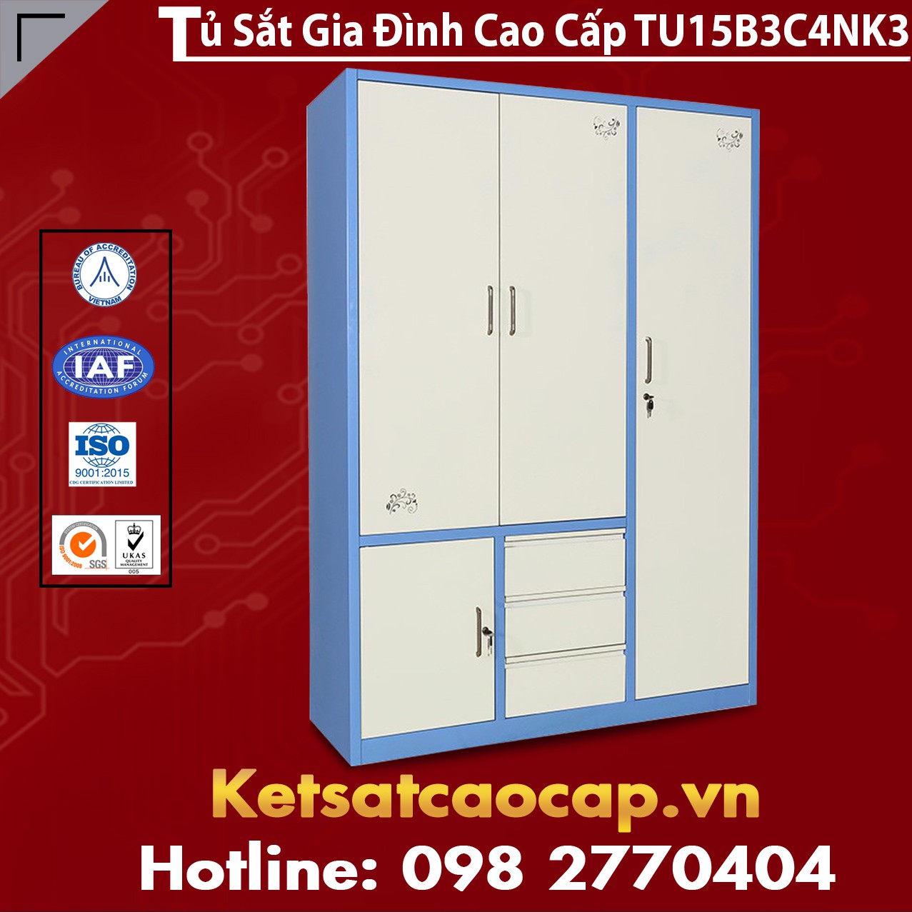 Tủ Sắt Gia Đình TU15B3C4NK3