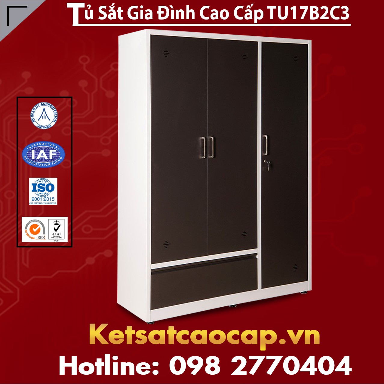 Tủ Sắt Gia Đình TU17B2C3