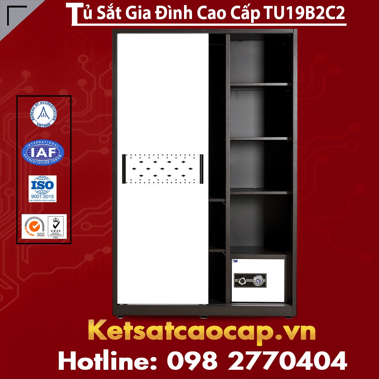 Tủ Sắt Gia Đình TU19B2C2