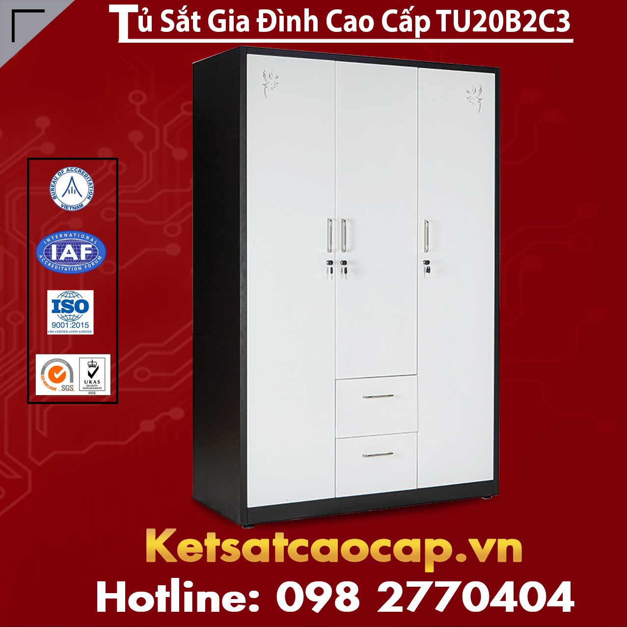 Tủ Sắt Gia Đình TU20B2C3
