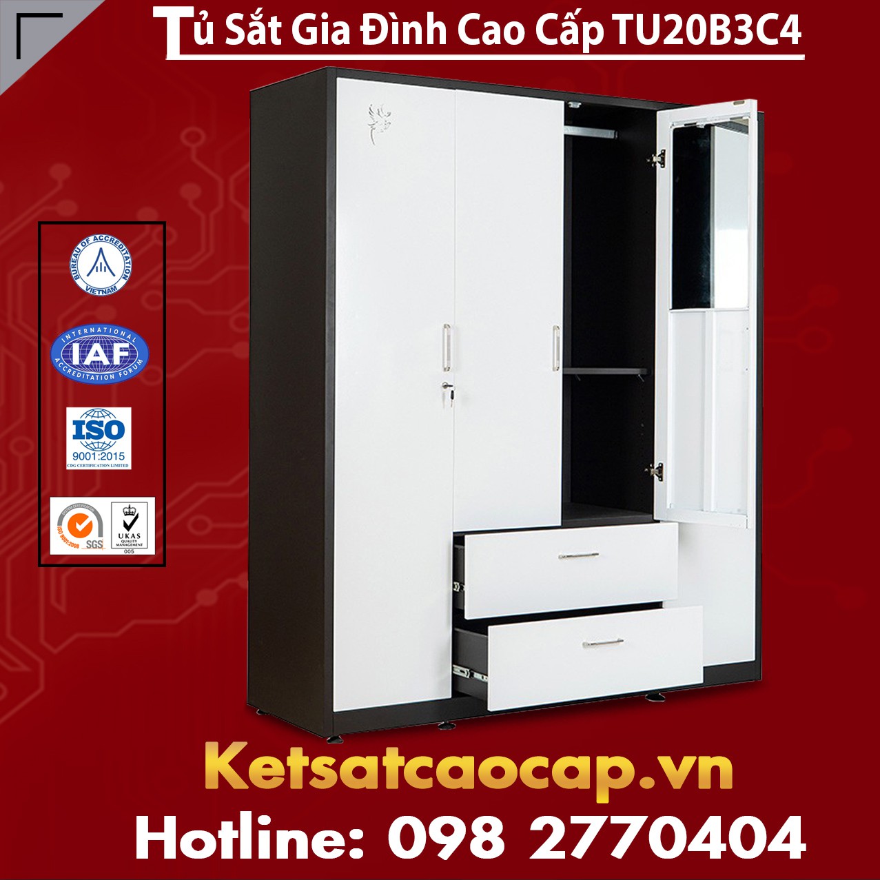 Tủ Sắt Gia Đình TU20B3C4
