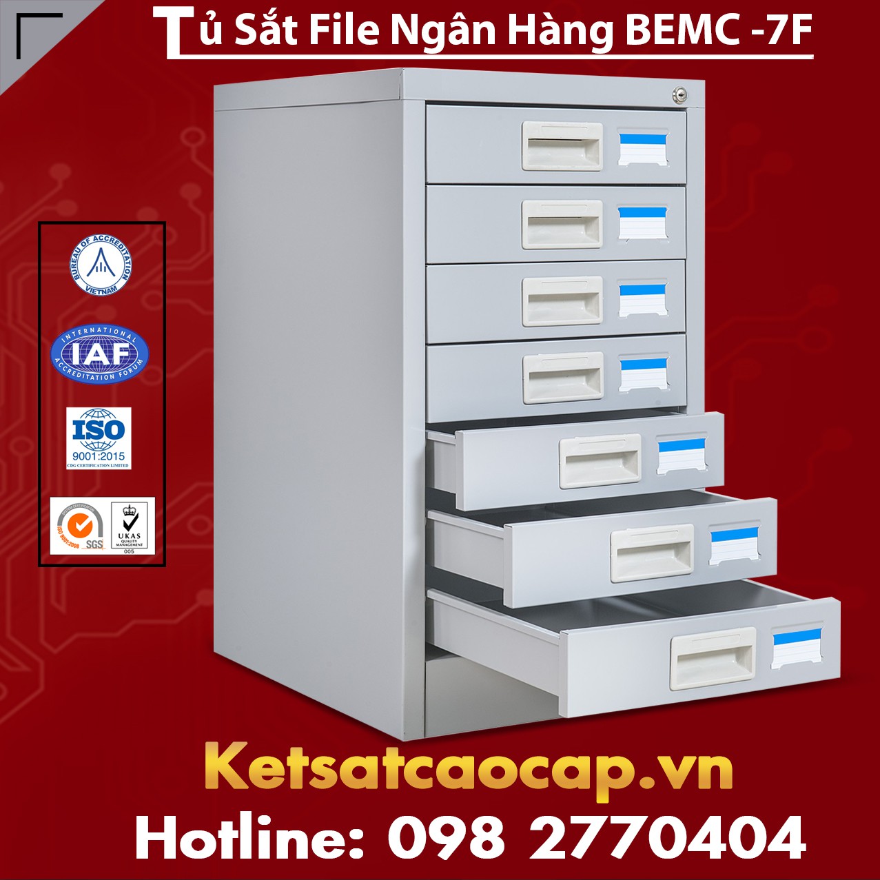 Tủ Sắt File Ngân Hàng BEMC - 7F