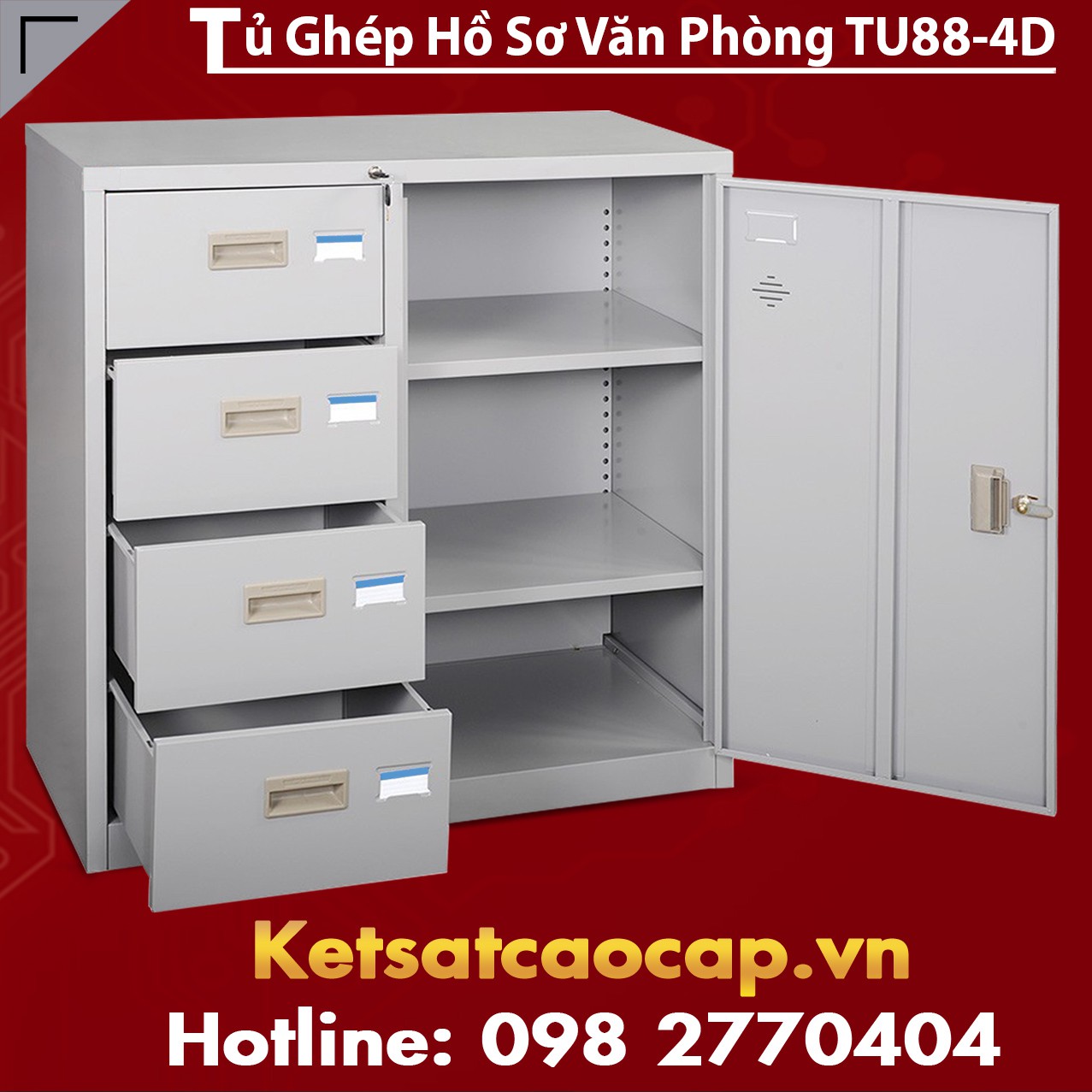Tủ Ghép Hồ Sơ Văn Phòng TU88-4D