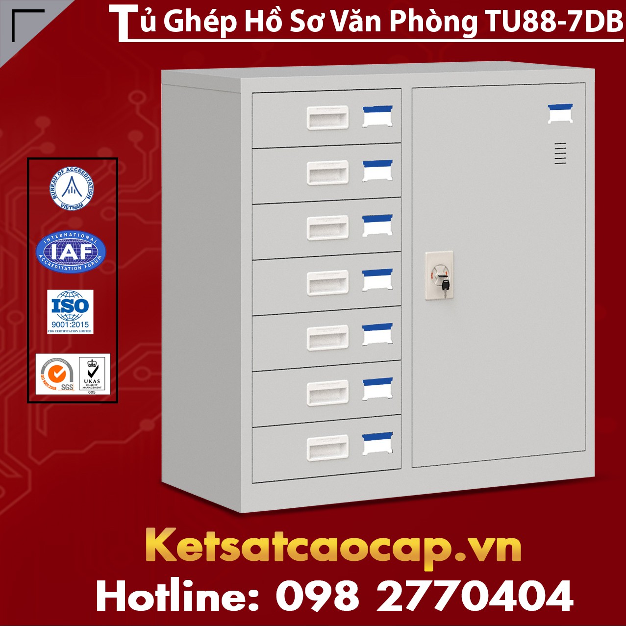 Tủ Ghép Hồ Sơ Văn Phòng TU88-7DB