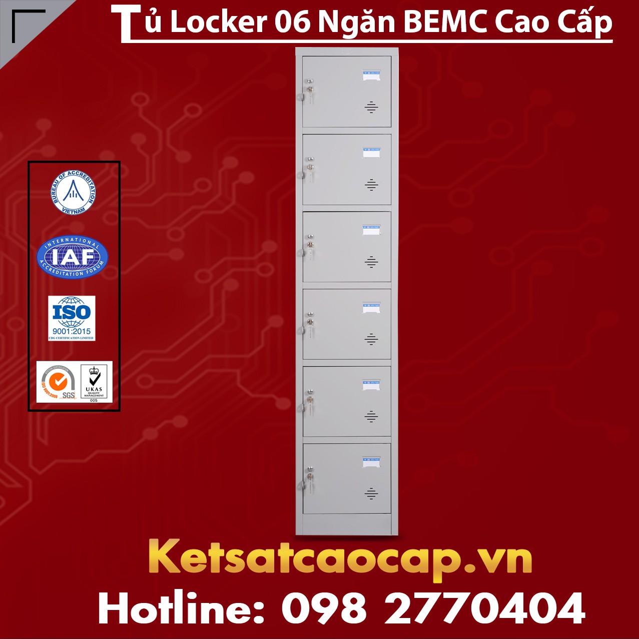 Tủ Locker BEMC 6 Ngăn Cao Cấp