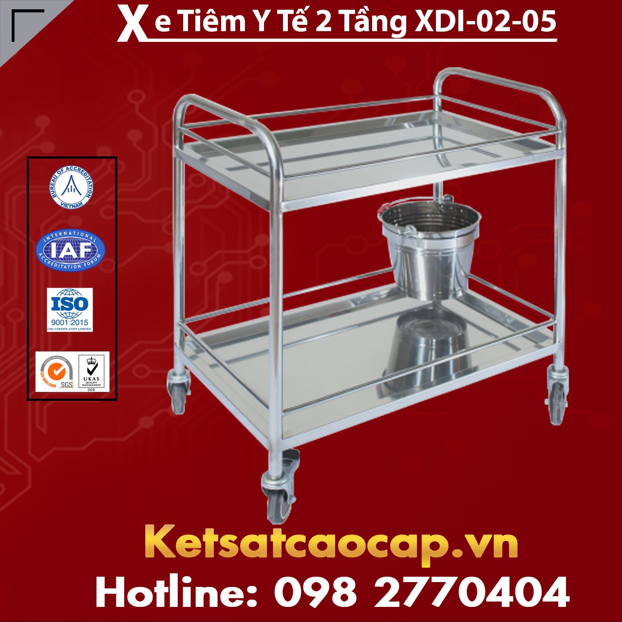 Xe Tiêm Y Tế 2 Tầng XDI-02-05