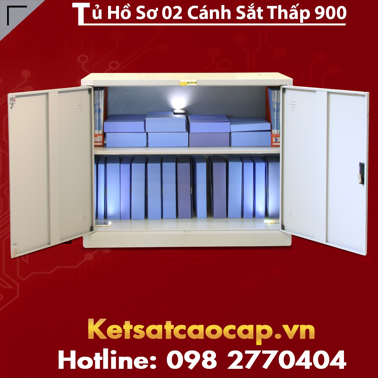 Tủ Hồ Sơ 02 Cánh Sắt Thấp 900