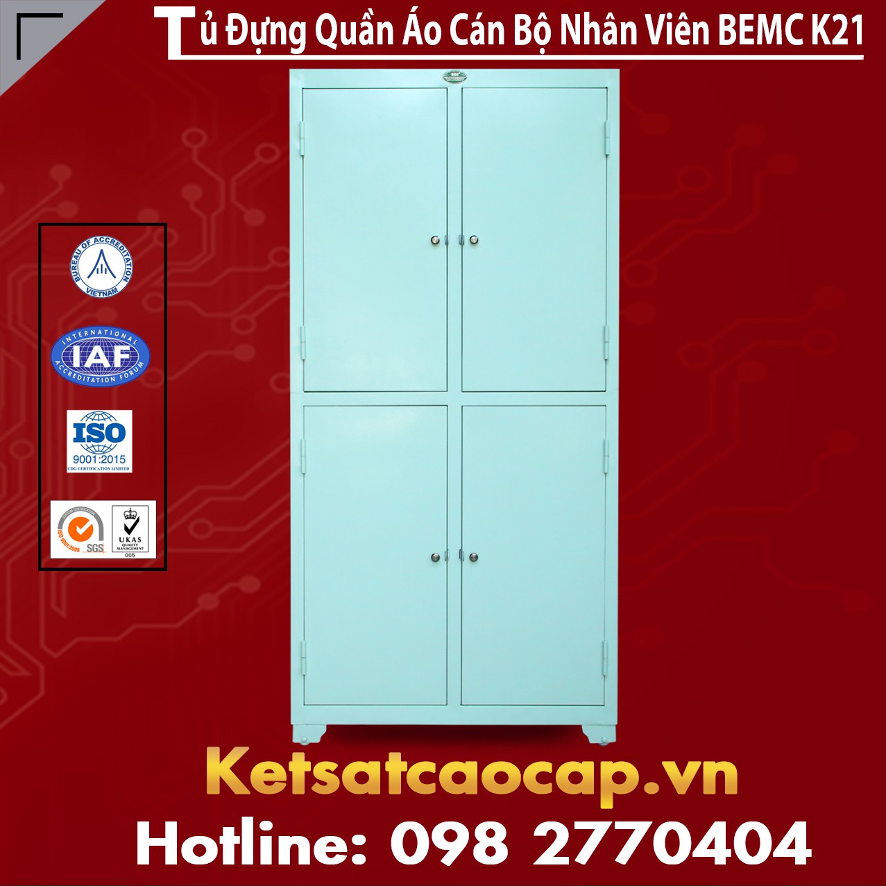 Tủ Đựng Quần Áo Cán Bộ Công Nhân Viên BEMC K21