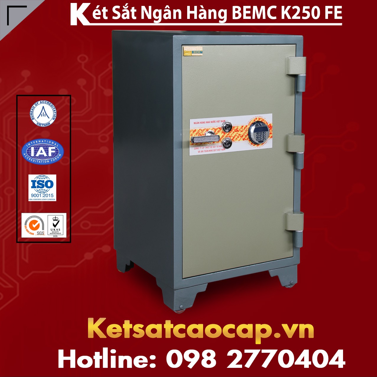 Két Sắt Vân Tay Điện Tử Hàn Quốc BEMC K250 FE Khóa đổi mật mã