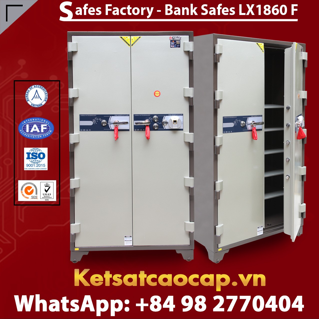 Bank Safes LX 1860 F Two Door Fingerprint Locking Customized Models