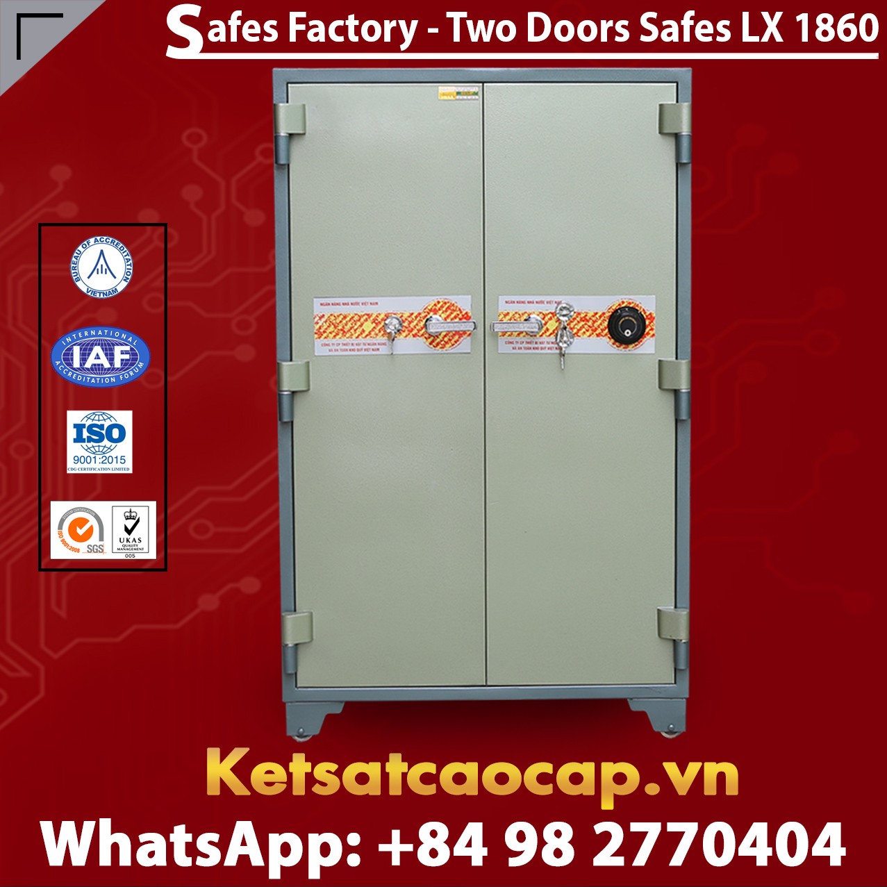 Bank Safes LX1860 DK Two Doors Top Bank Secure Safes