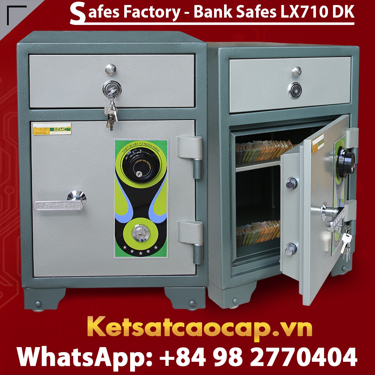 Bank Safes LX710 DK Security Cash Locker Depository Safe Deposit Box