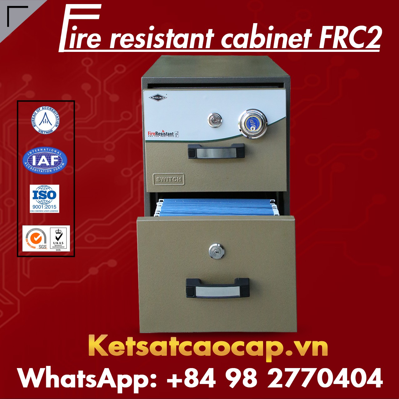 Fire Resistant Cabinets WELKO FRC2 DK Brown