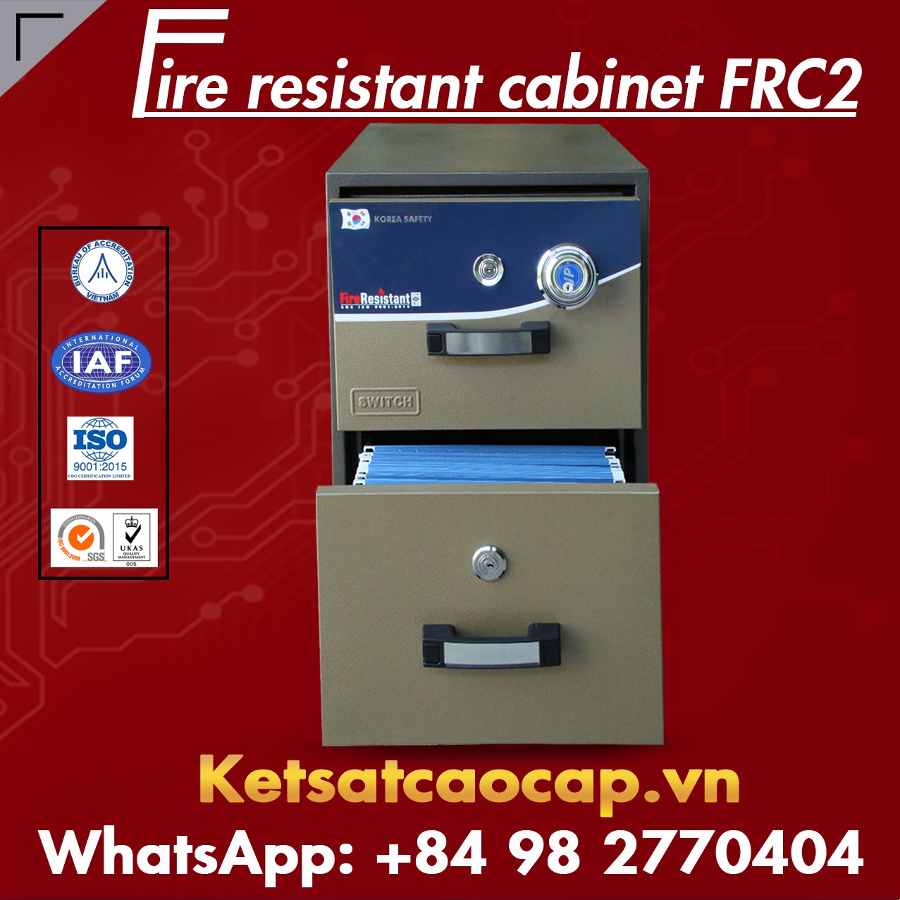 hình ảnh sản phẩm Fire Resistant Cabinet KOREA FRC2 DK Brown