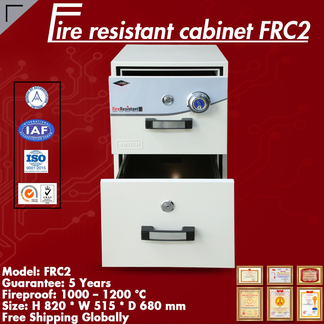 Fire Resistant Cabinet WELKO FRC2 DK White