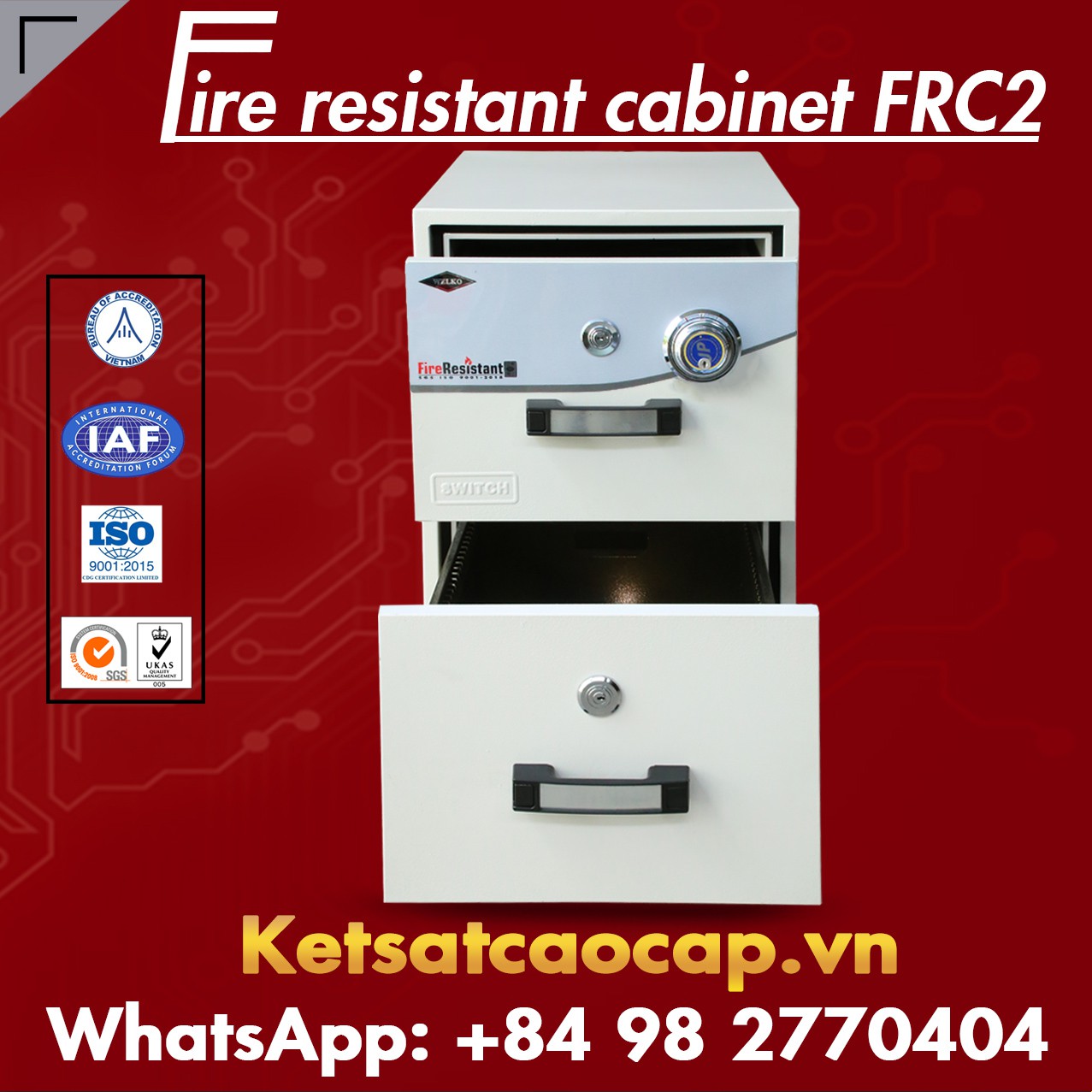 hình ảnh sản phẩm Tủ Sắt Chống Cháy KOREA FRC2 DK Brown