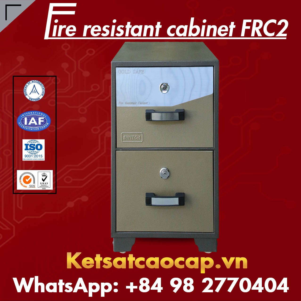 Fire Resistant Cabinet WELKO FRC2 KEY Brown
