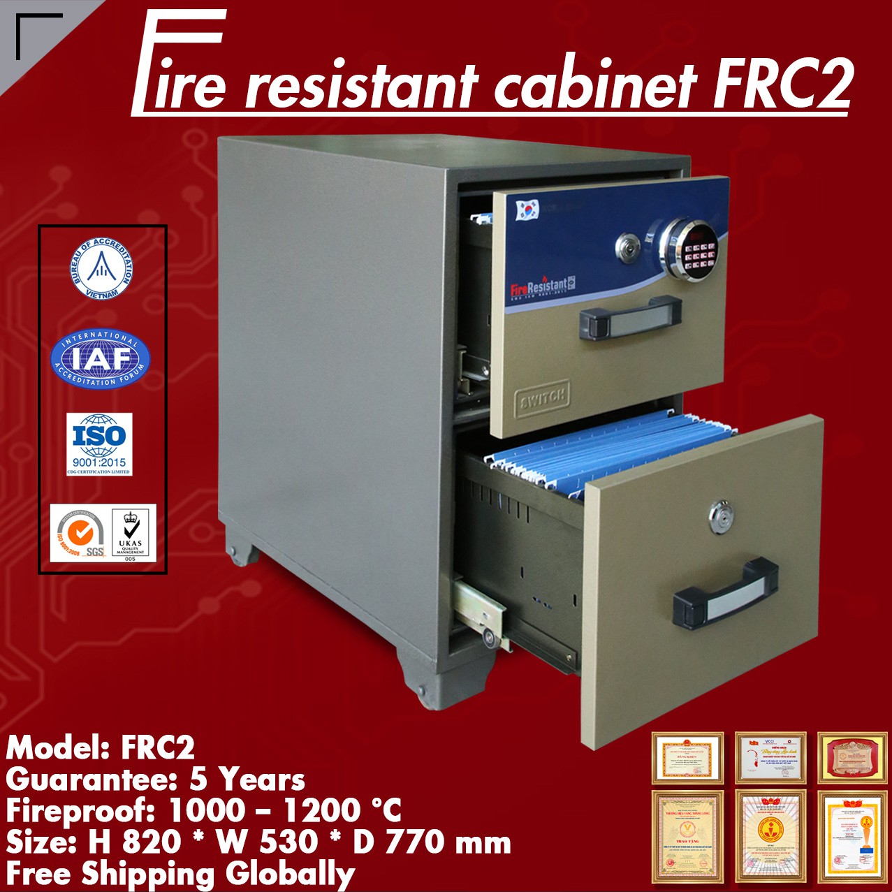 Tủ Chống Cháy Đẹp FRC3 Giá Rẻ Nhất