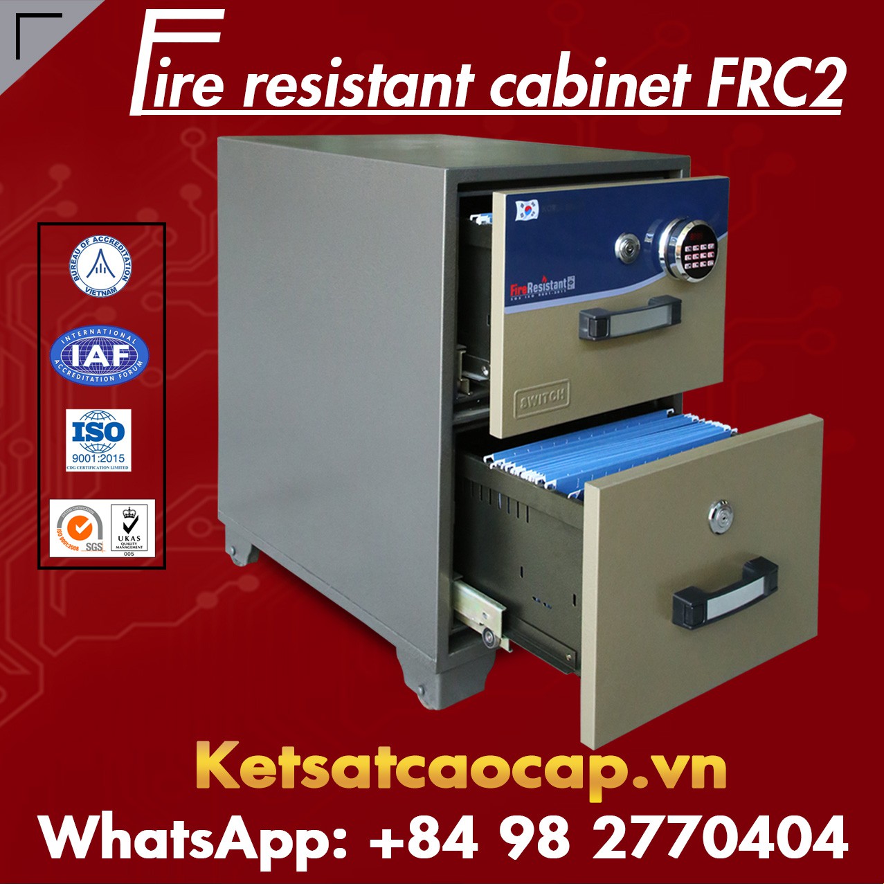 hình ảnh sản phẩm Fire Resistant Cabinets WELKO FRC2 LED Brown