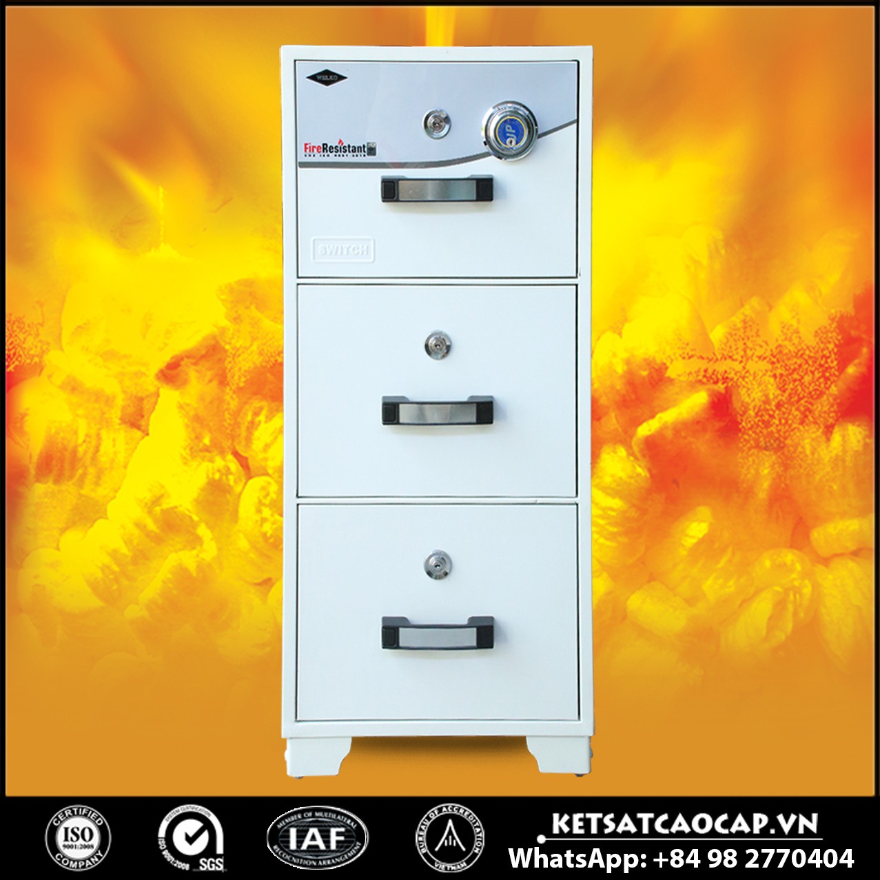 Fire resistant secure storage cabinets