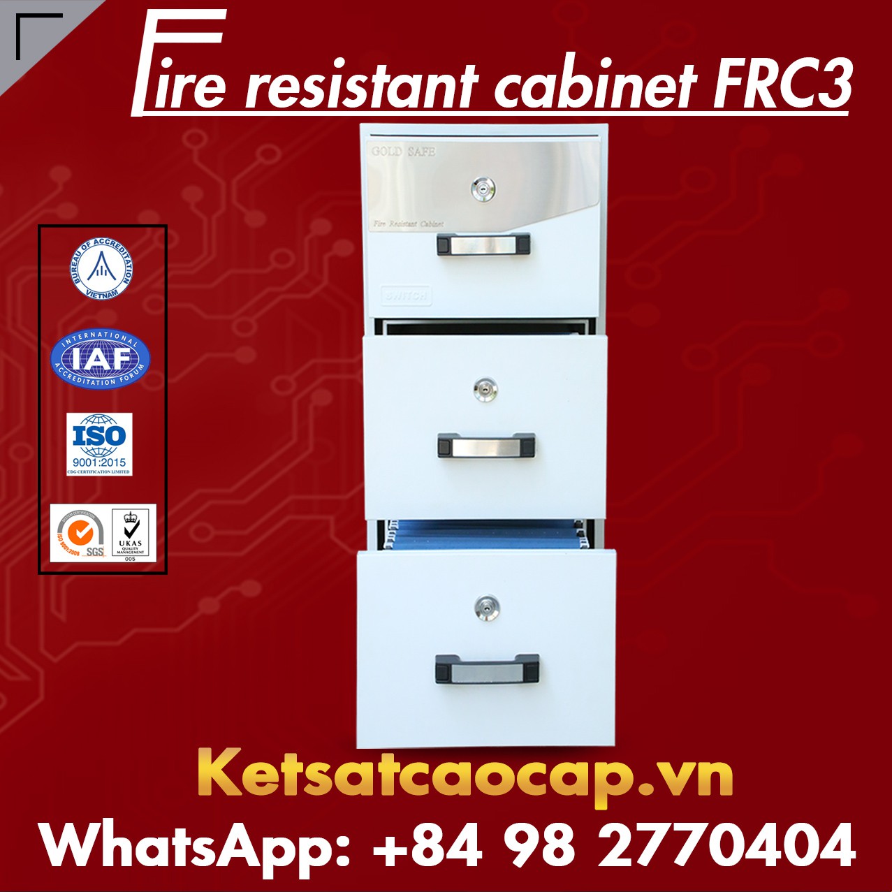 Fire Resistant Cabinet WELKO FRC3 KEY White