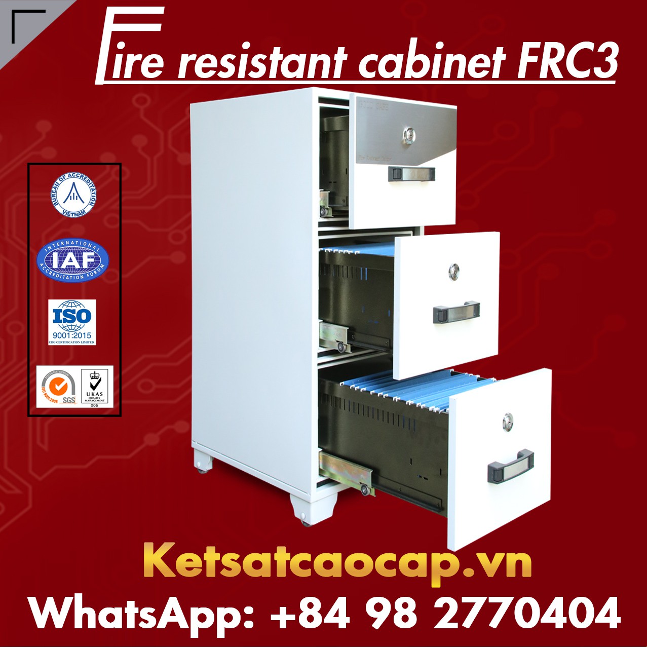 Fire Resistant Cabinets WELKO FRC3 KEY White