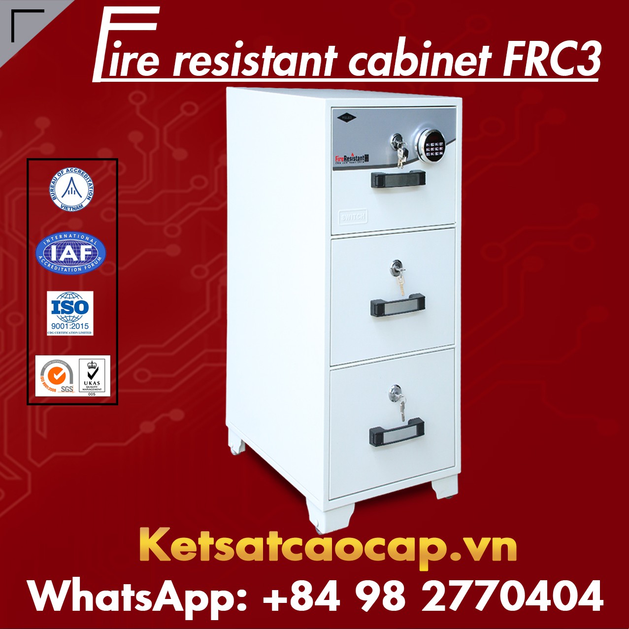 Fire Resistant Cabinet WELKO FRC3 LED White