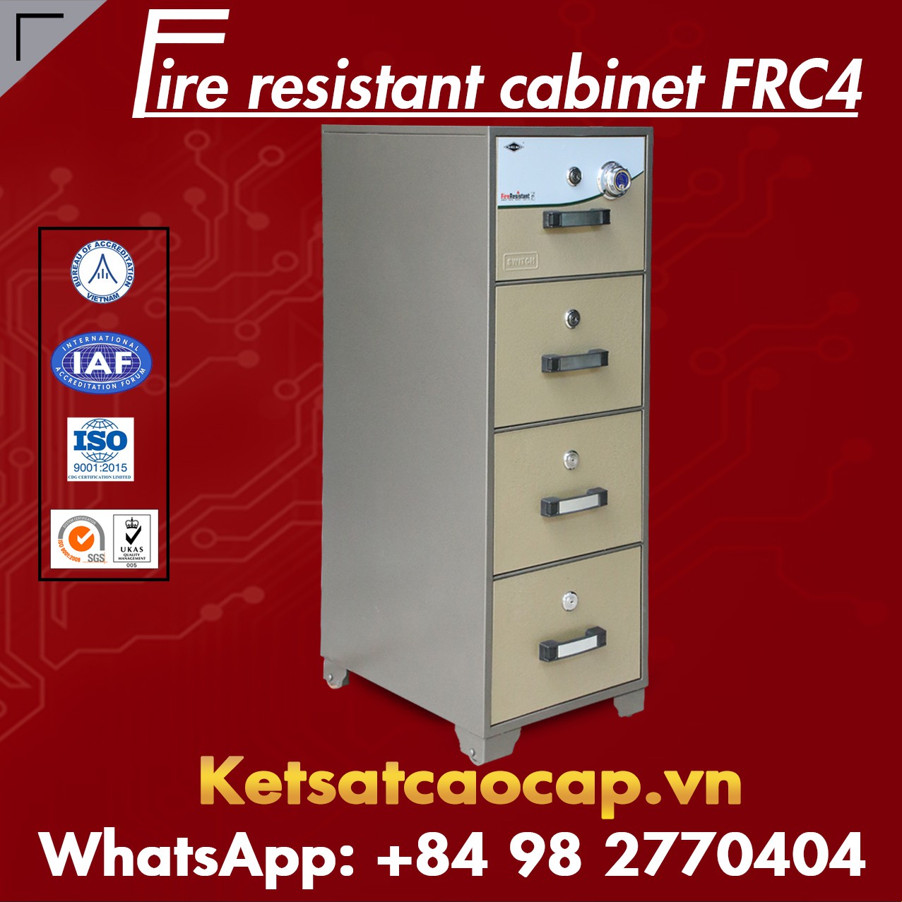 Nguồn Hàng Tủ Sắt Chống Cháy WELKO FRC4 DK