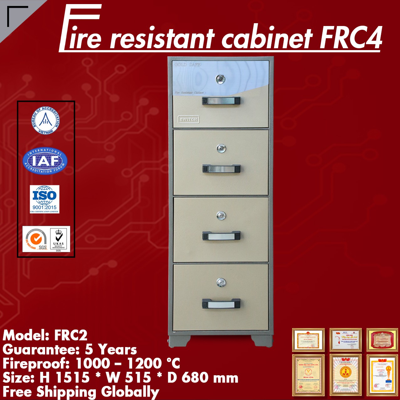 Đại Lý Uỷ Quyền Tủ Hồ Sơ Chống Cháy FRC4
