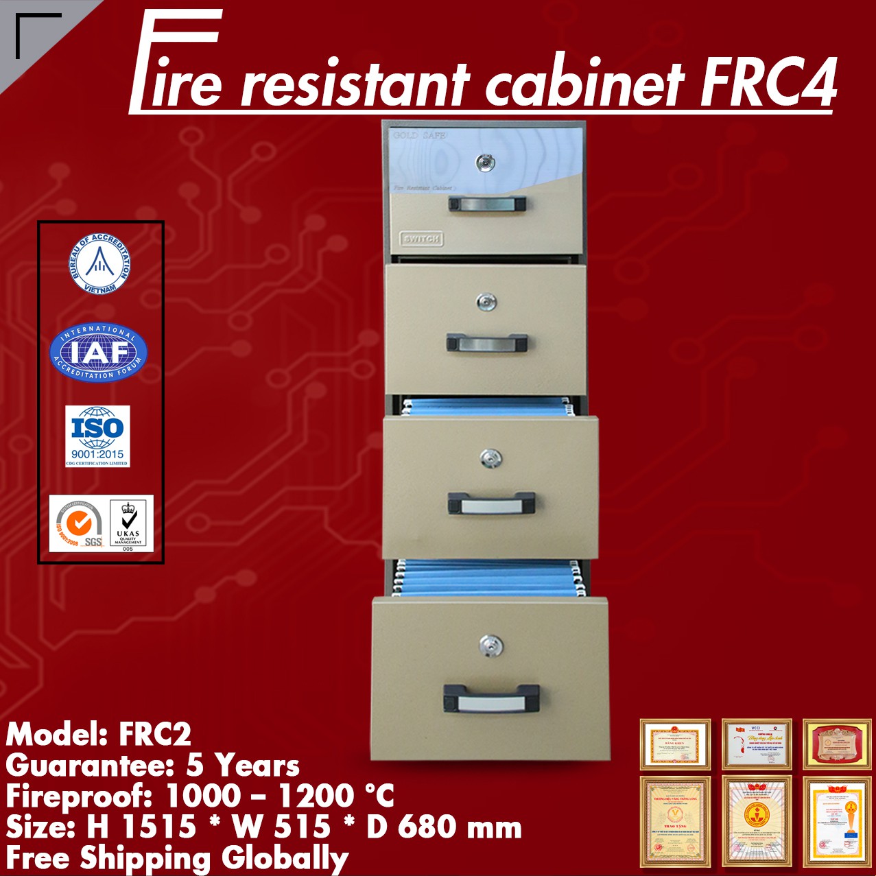 Đại Lý Uỷ Quyền Tủ Sắt Chống Cháy WELKO FRC4
