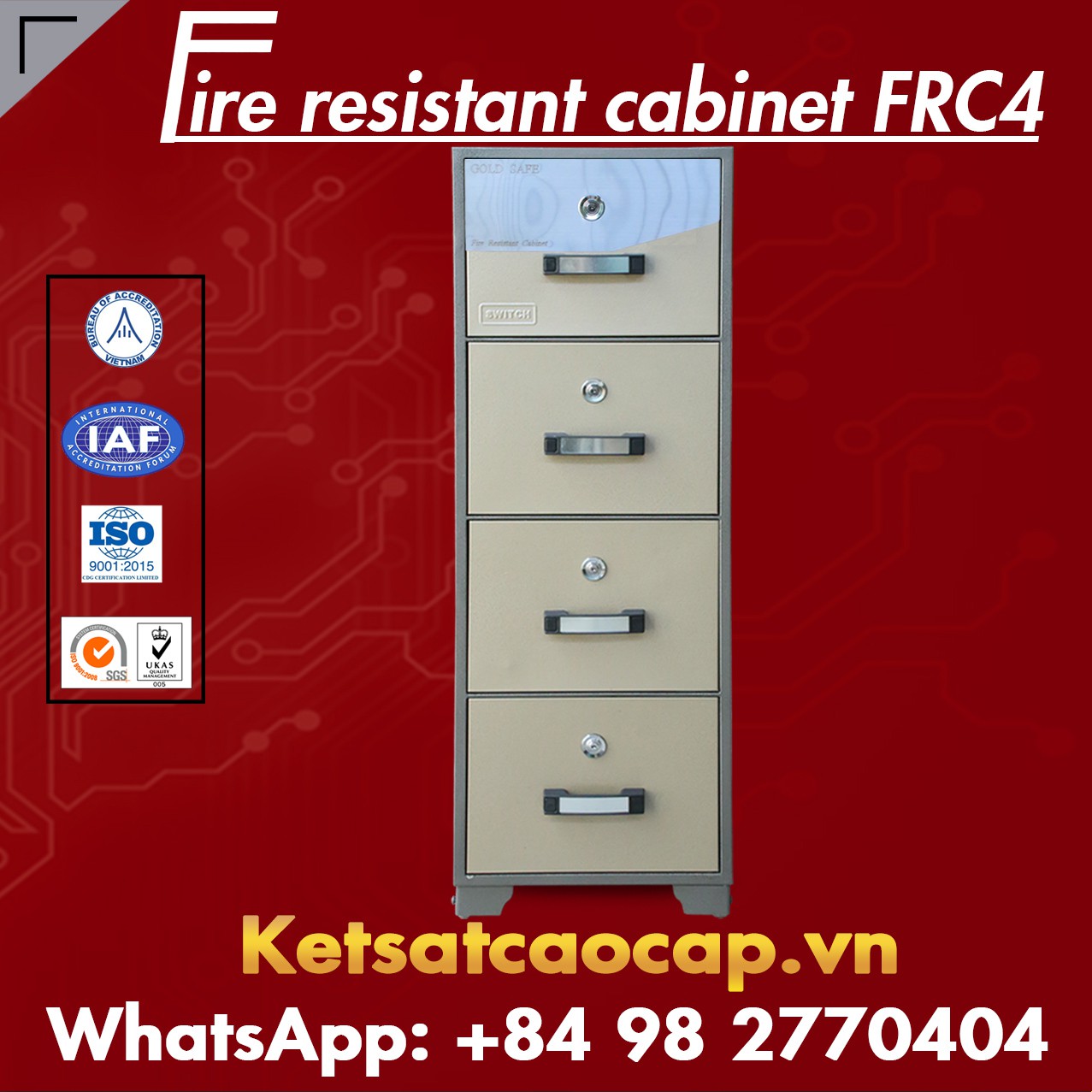 Đại Lý Uỷ Quyền Tủ Đựng Tài Liệu Chống Cháy FRC4