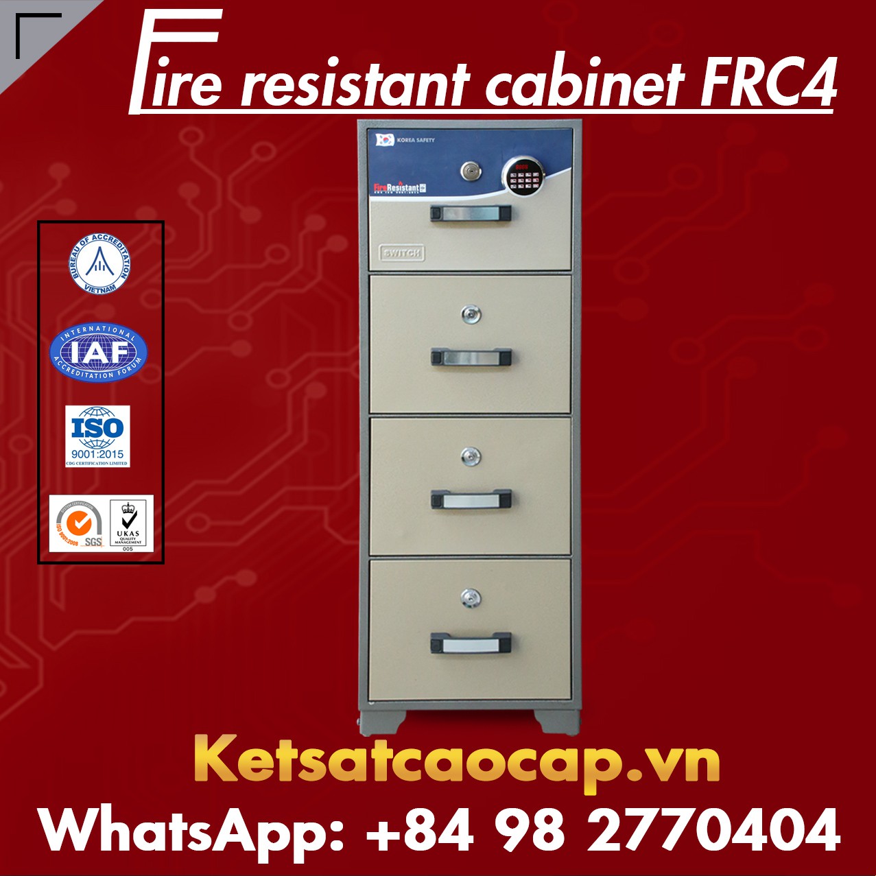 Fire Resistant Cabinets WELKO FRC4 LED Brown