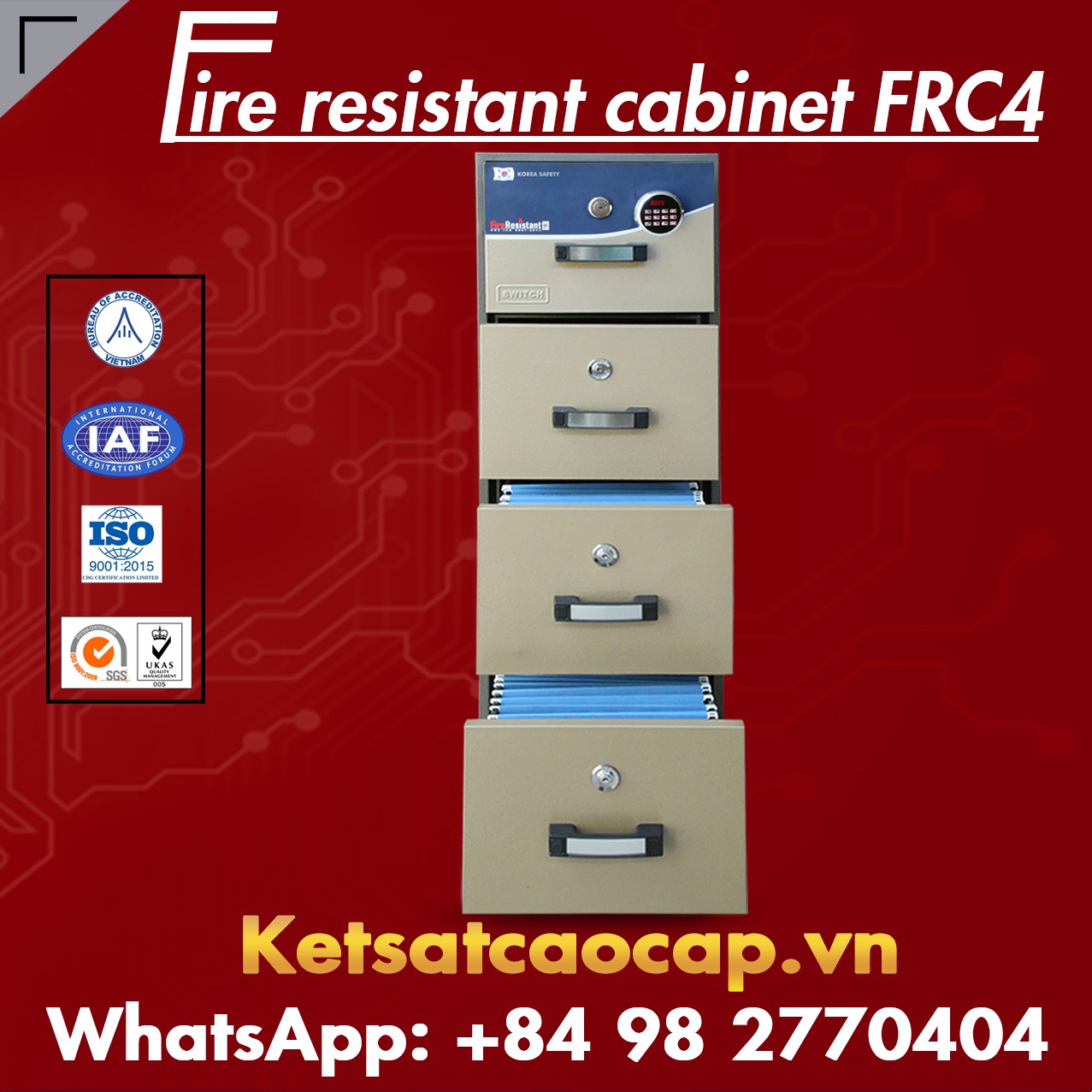 hình ảnh sản phẩm Tủ Chống Cháy WELKO FRC4 LED Giá Rẻ