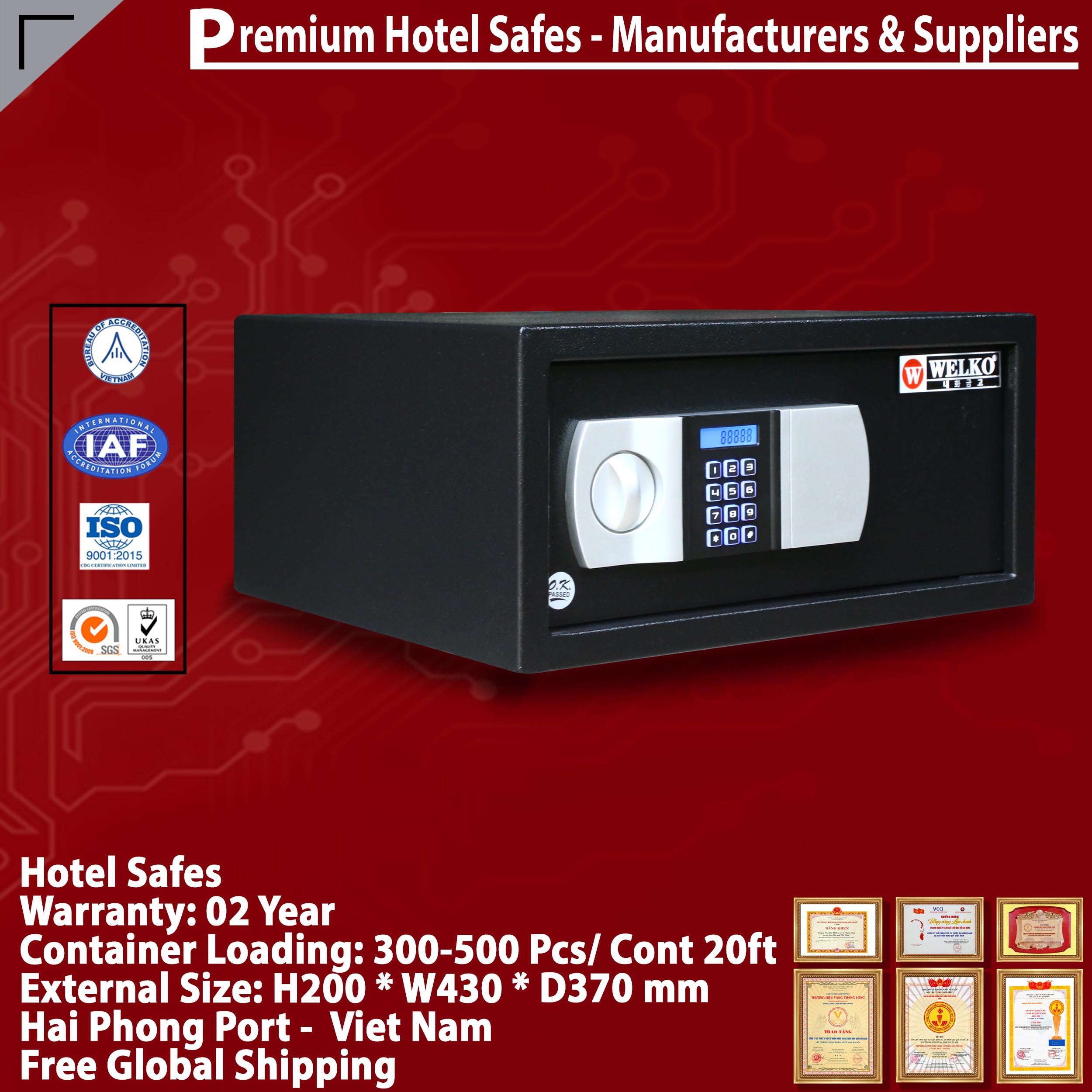 Room Best Hotel Safe For Home Manufacturing Facilit WELKO for sale online