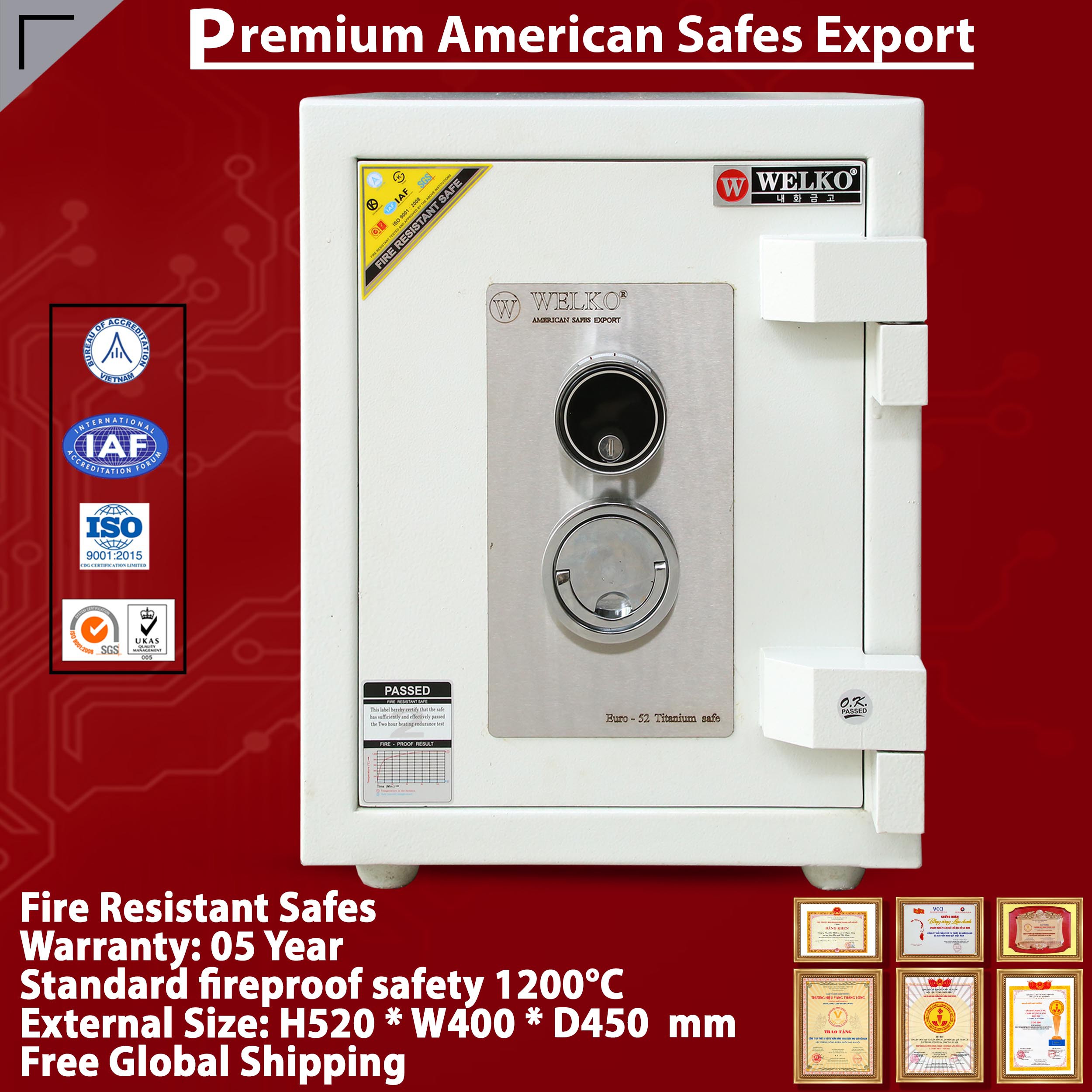 Premium Safe Box WELKO US520 DK
