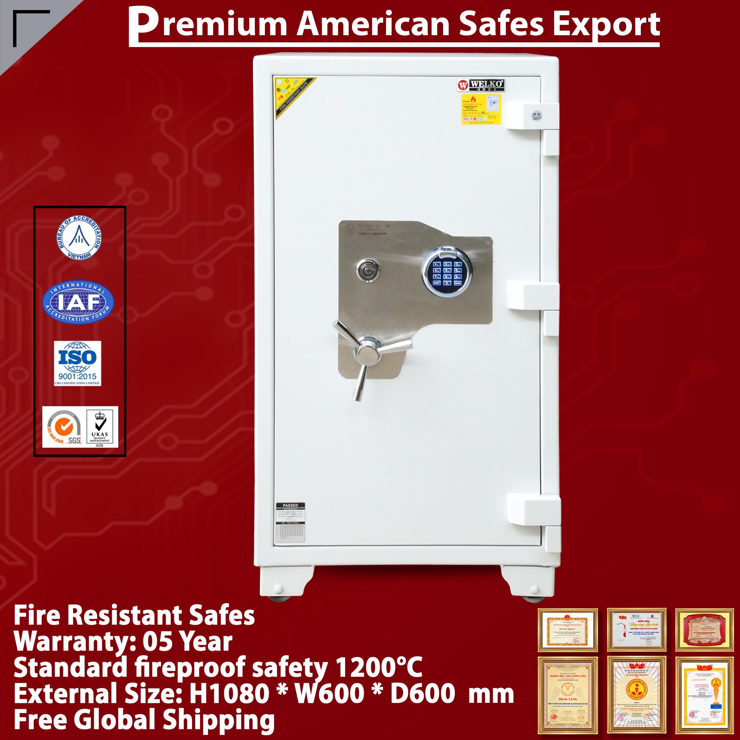 Electronic Home Safe - Két Sắt Chống Cháy Welko chính hãng