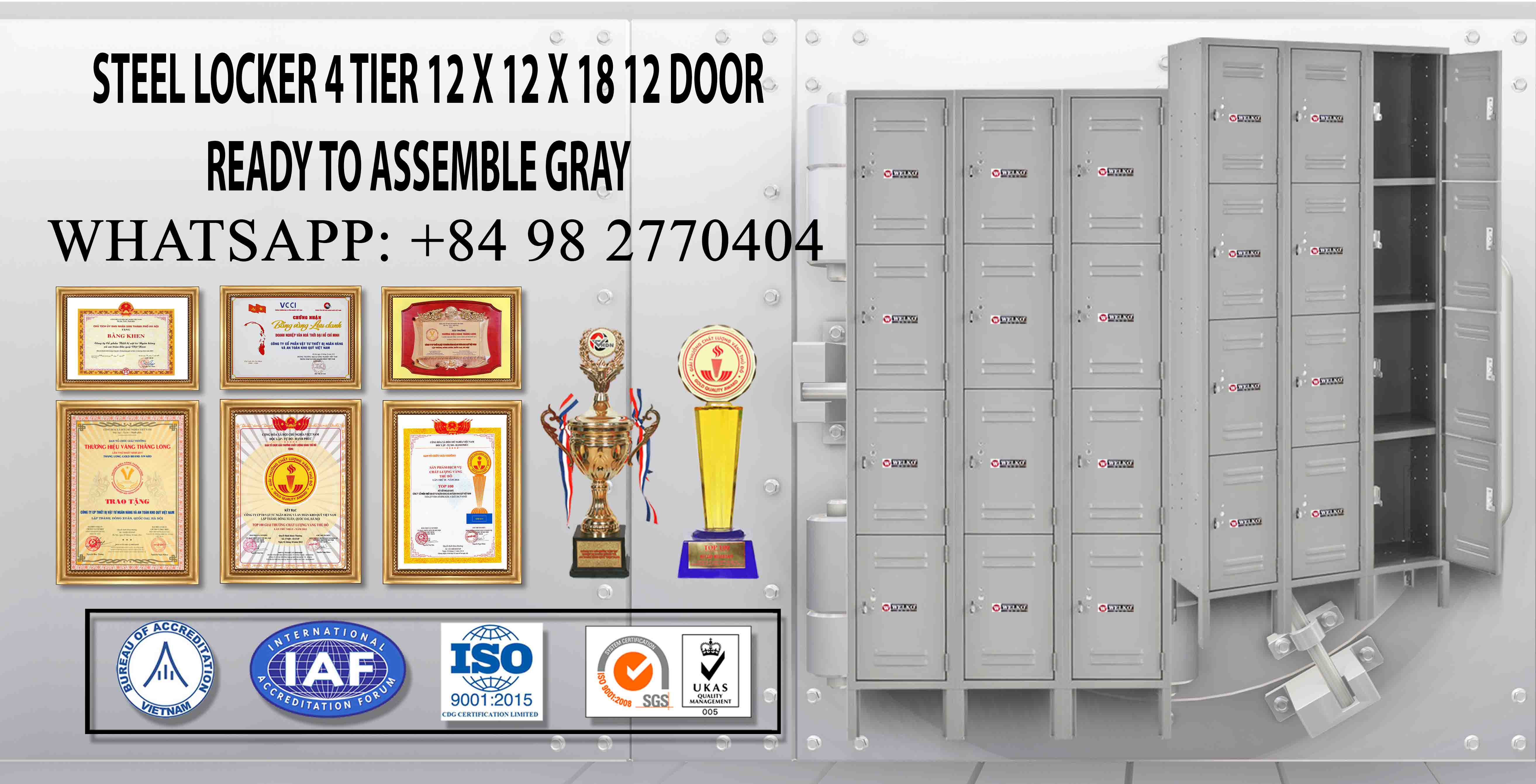 hình ảnh sản phẩm Steel Locker 6 Tier 12 x 12 x 12 6 Door Ready To Assemble Gray