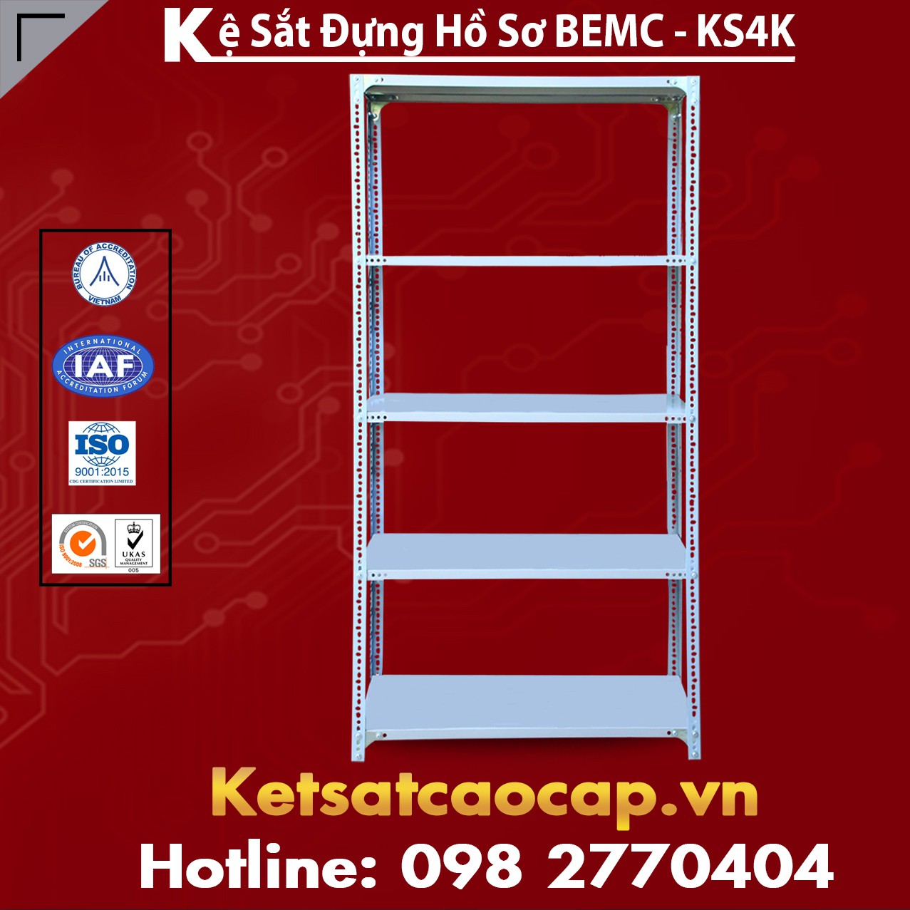 Giá thư viện 5 tầng BEMC-KS4K
