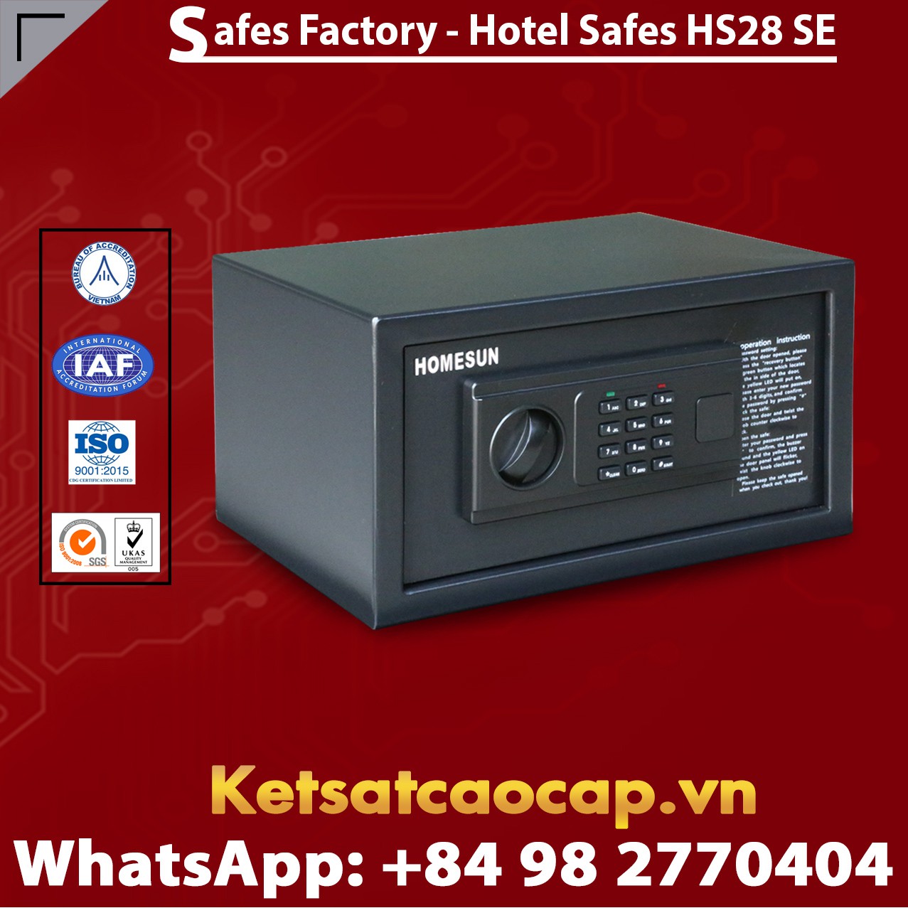 Ket Sat Khach San Hotel Safes HOMESUN HS28 SE