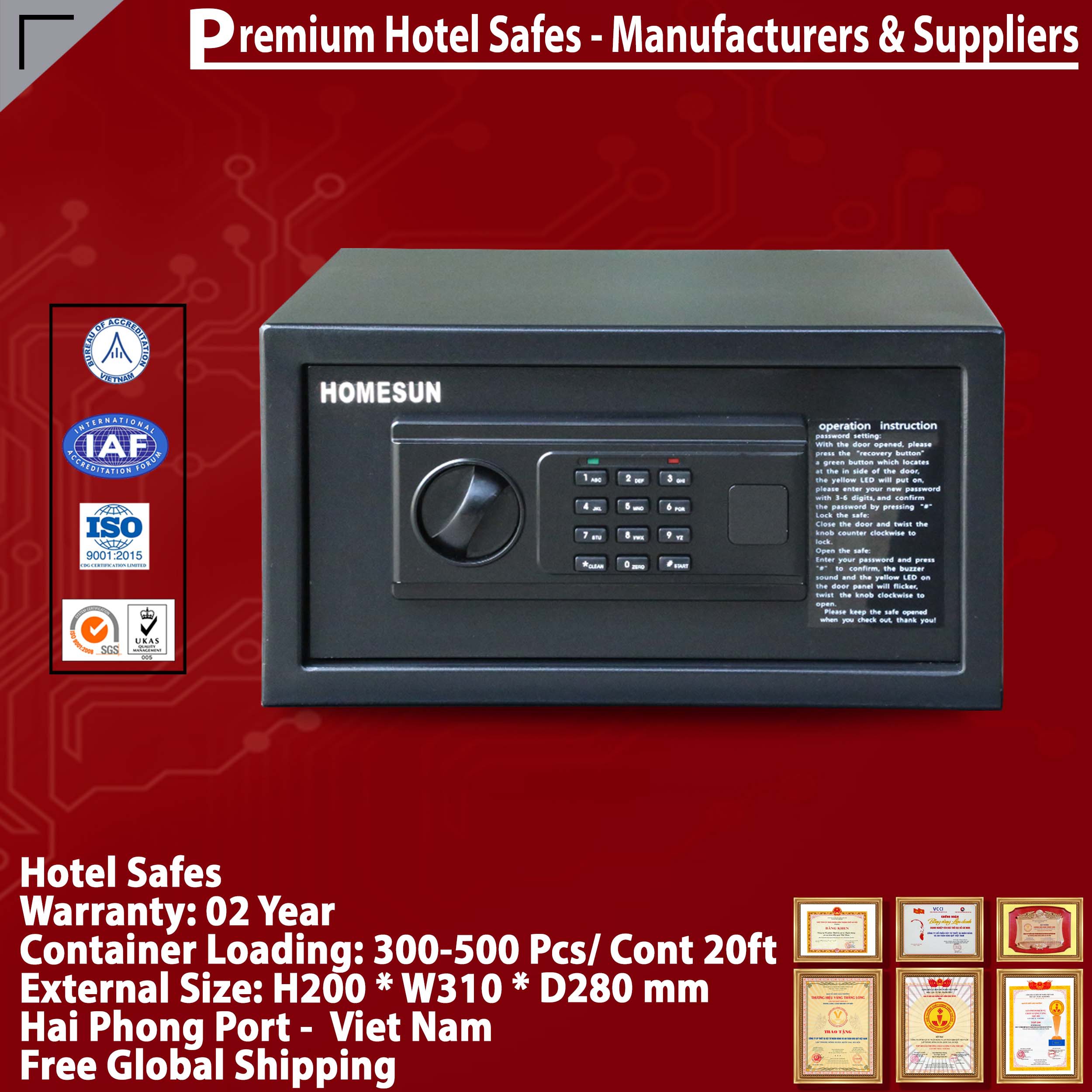Hotel Safety Deposit Box Factory Direct & Fast Shipping‎ WELKO