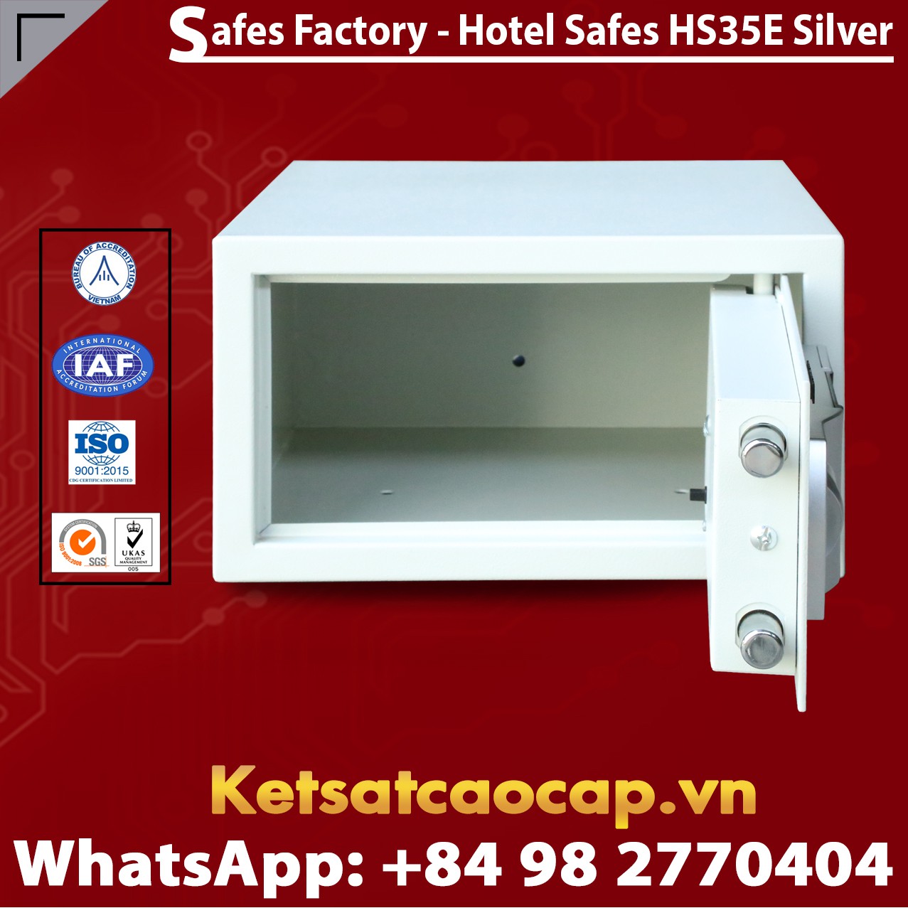 Hotel Safety Deposit Box HOMESUN HS35 E Silver